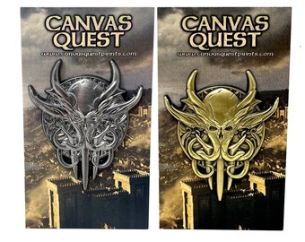 Emblème de Baldur&#39;s Gate III Épingle en métal de 5 cm et aimant en nickel antique teint ou en bronze antique - Art de jeu BG3 classique