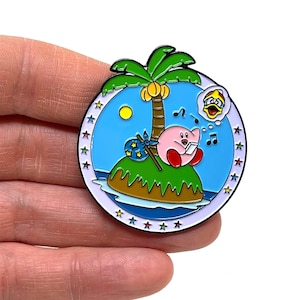 Kirby’s Dream Land, Kirby 2” enamel pin and magnet - Classic Game Boy game art - retro gaming