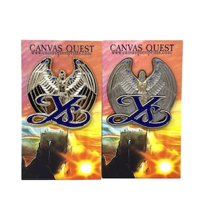 Y&#39;s Book I and II for TurboGrafx-CD - Title Emblem 2&quot; pin or magnet - available in gold and antique bronze - Classic RPG retro gaming art
