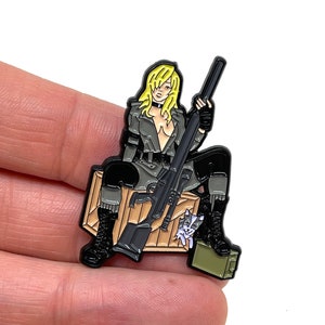 Metal Gear Solid - Sniper Wolf 1.75” enamel pin and magnet - Classic PS1 game enamel pin - retro gaming