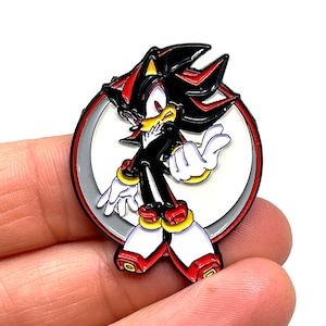 Sonic the Hedgehog, Shadow the Hedgehog enamel pin and magnet - Classic Sega game enamel pin - retro gaming
