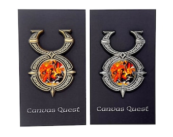 Ultima Online for PC, box art UO emblem, 2” metal pin available in antique gold or antique nickel  - PC Retro Gaming