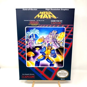Mega Man - NES box art on 12&quot;x16&quot; canvas - NES art - classic retro game box art on canvas