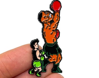 Mike Tyson’s Punch Out for NES, Little Mac vs Iron Mike 2” enamel pin and magnet  - Classic NES retro gaming art