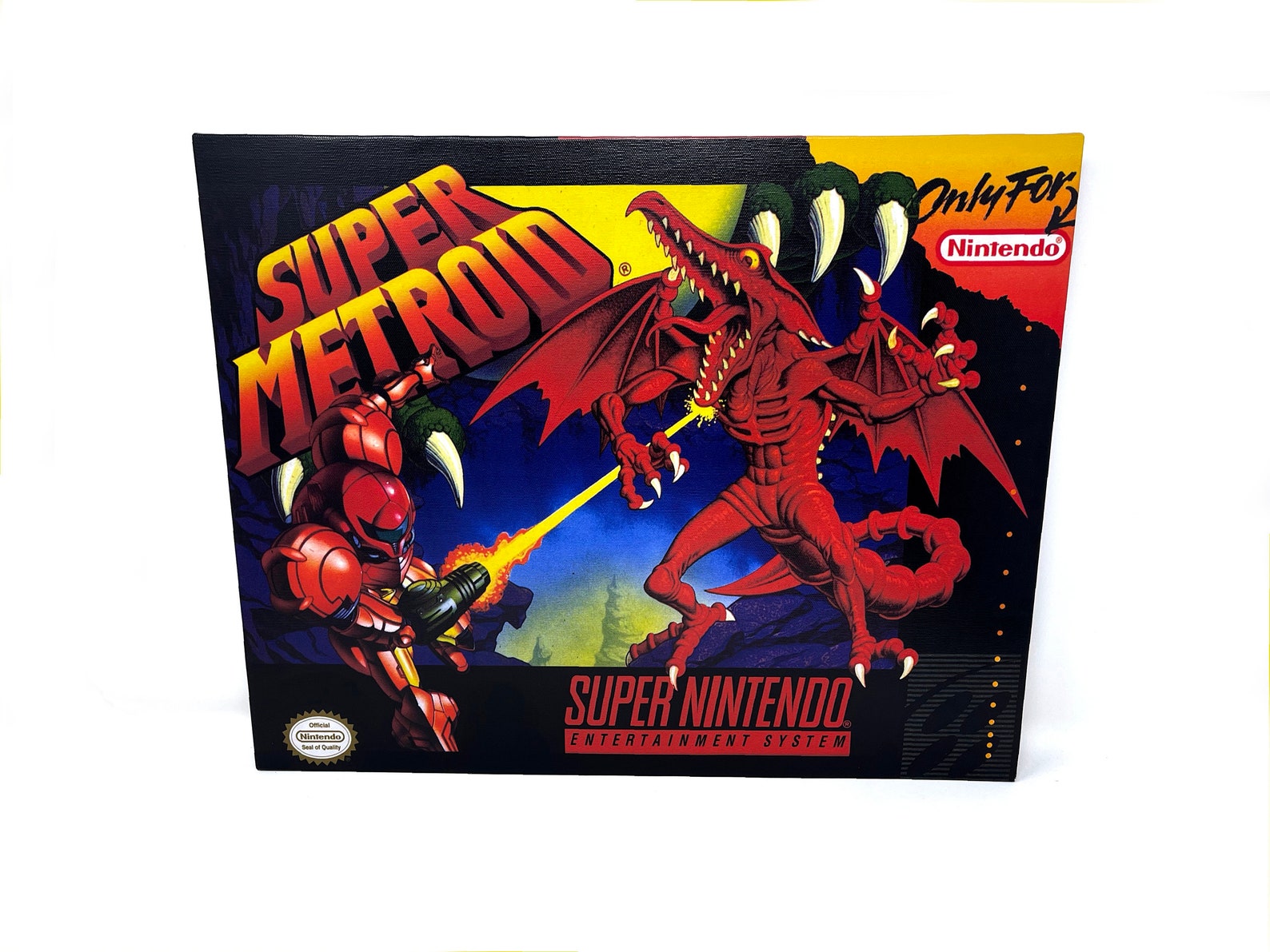 Super Metroid SNES Box Art on 16x20 canvas | Etsy
