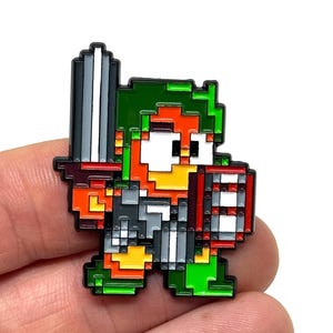 ワンダーボーイIII：ドラゴンの罠、ワンダーボーイ1.5インチエナメルピンとマグネット - クラシックゲームエナメルピン - レトロゲーム