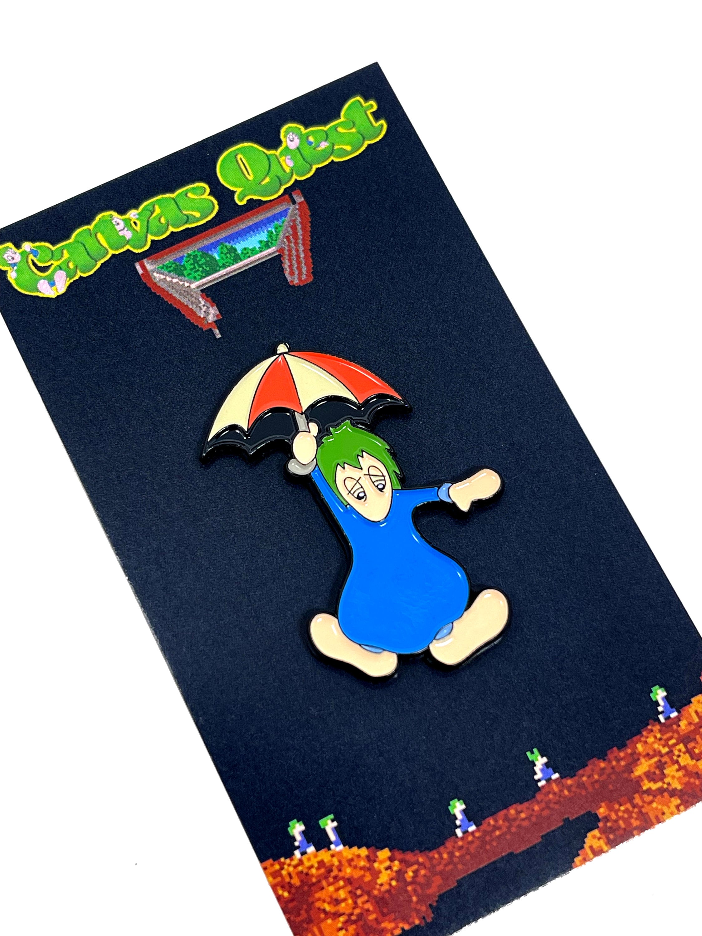 Lemmings Umbrella Lemming 1.5 enamel pin and magnet -  Portugal