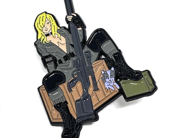 Metal Gear Solid Sniper Wolf enamel pin and magnet Classic PS1  game enamel pin retro gaming
