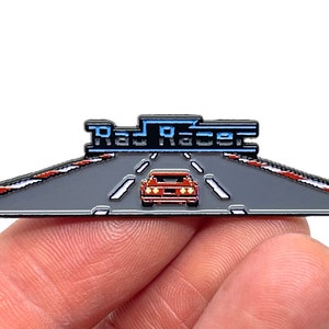 Rad Racer for NES, 2” enamel pin and magnet  - Classic NES retro gaming art