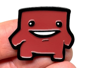 Super Meat Boy, Meat Boy 1.5” enamel pin and magnet - Classic game enamel pin - retro style gaming