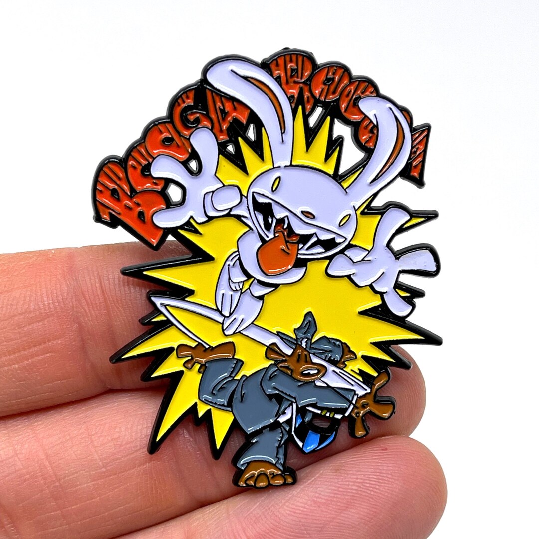 sam-max-hit-the-road-2-enamel-pin-and-magnet-classic-graphic-adventure-pc-retro-gaming-art-etsy