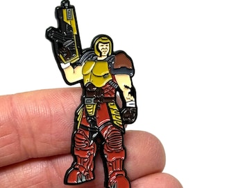 Quake for PC, Ranger 2” enamel pin and magnet - Classic retro gaming art-  FPS retro game pin