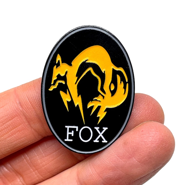 Metal Gear, FOX unit emblem 1.5” enamel pin and magnet- Available with or without glow-in-the-dark - Metal Gear enamel pin - retro gaming