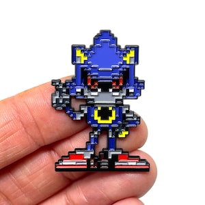 Sonic the Hedgehog for Genesis / Sega CD, 16-bit Metal Sonic, 1.65” enamel pin and magnet - Classic Sega game enamel pin - retro gaming
