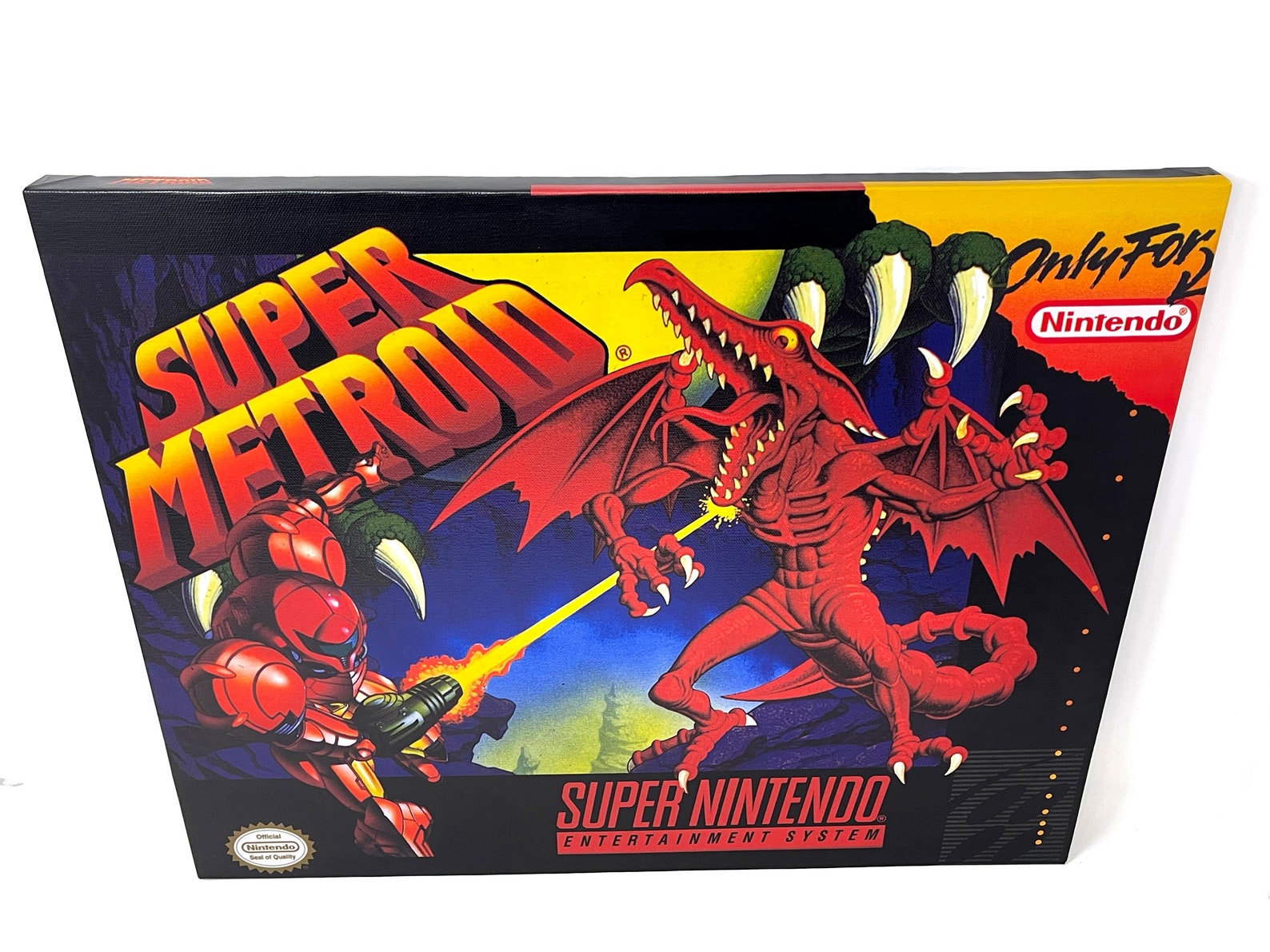 Super Metroid SNES Box Art on 16x20 canvas | Etsy