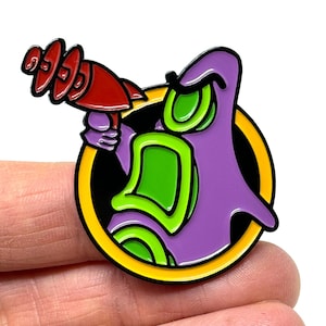 Maniac Mansion - Day of the Tentacle Purple Tentacle circle emblem 1.75” enamel pin and magnet - Retro game - Point and Click Adventure game