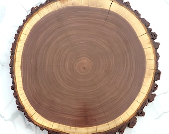 Large Black Walnut / Large Tree Slice / Cake Stand / Charcuterie Serving Board / Foodie Gift / Wedding Gift / Anniversary Gift