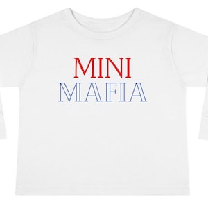 Kids Buffalo Bills Mini Mafia Tee, Toddler Long Sleeve Shirt, Children&#39;s Football Fan Apparel, Game Day Jersey, NFL Gift for Boys, Girls