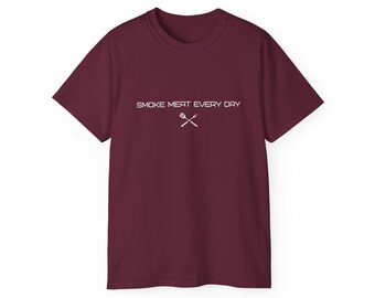 Geräuchertes Fleisch Alltags-Shirt, Grillen-Liebhaber-T-Shirt, Grillen-Geschenk für ihn, BBQ-T-Shirt, geräuchertes Fleisch-Bekleidung