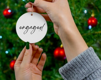 Engagement | Christmas Engagement | First Christmas Ceramic Ornament | First Christmas Engaged 2023 | Customized Ornament |