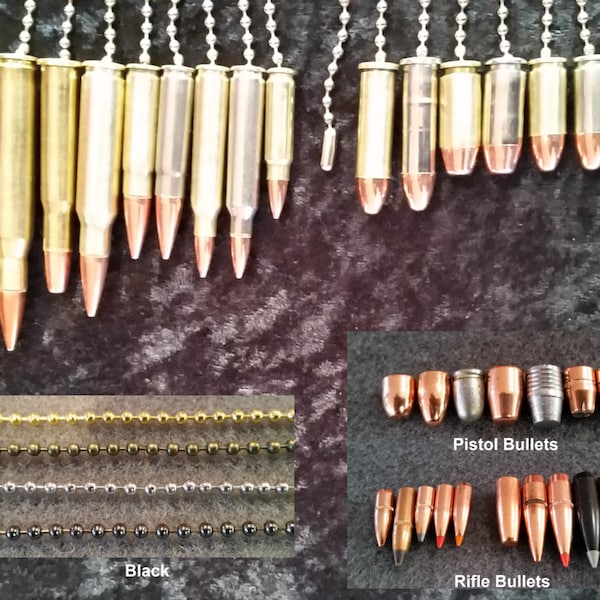 Bullet Pull Chain for Ceiling Fan/Light/Lamp/Shade/ManCave (Assorted Calibers) - Qty 1 pcs -Flat shipping, any quantity