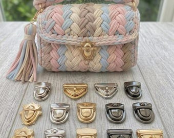 Crochet Bag Lock: Handmade Bag Accessory, Knit crochet Bag supplies, DIY Bag Making Accessories, tote purse clutch macrame bag Accessories