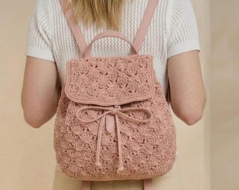 DIY Faux Leather Backpack Kit, Crochet Bag Making Supplies, Vegan Leather Bag Base and Straps, Bag Accessory Set, Bag Bottom Parts, crochet