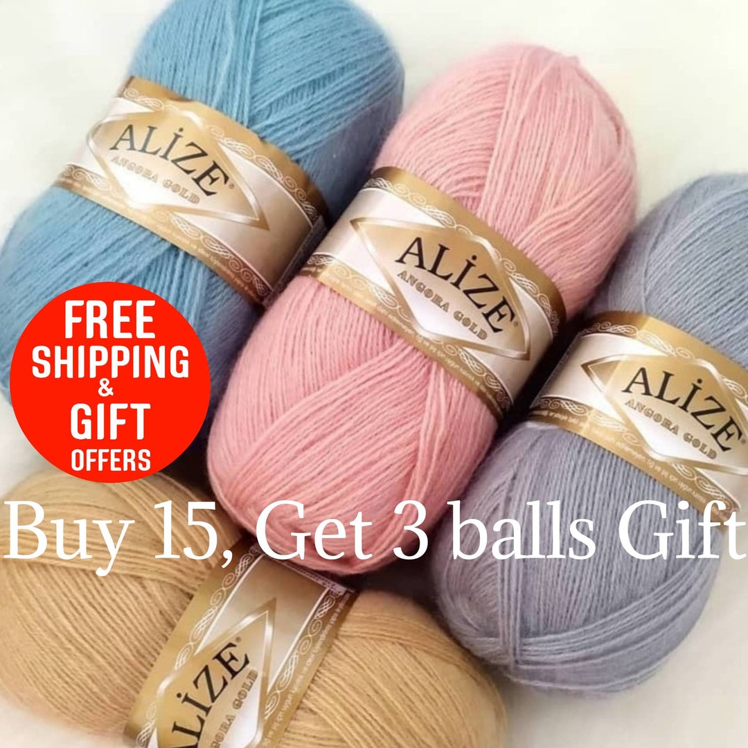 Wool Yarn, Alize Angora Gold Wool Yarn, Mohair Yarn, Knit Yarn, Crochet