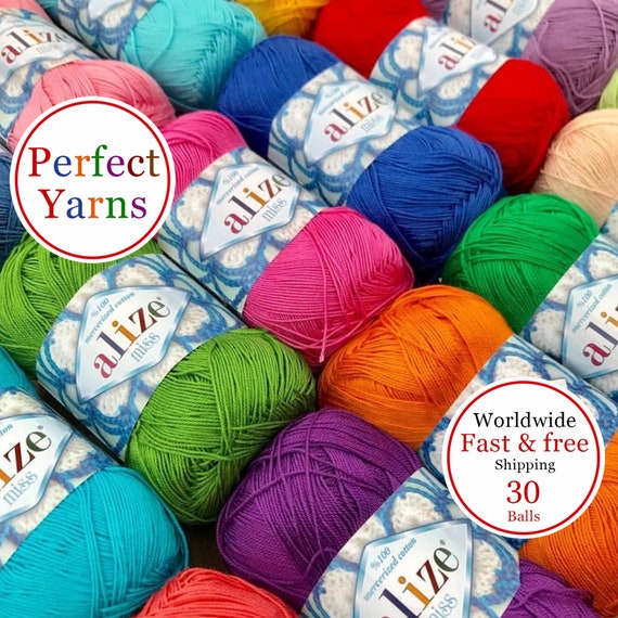 30 Balls Cotton Thread Alize Miss 100 Cotton Mercerized Tatting Thread Crochet Doily 2 Ply Crochet Thread Blankie Crochet