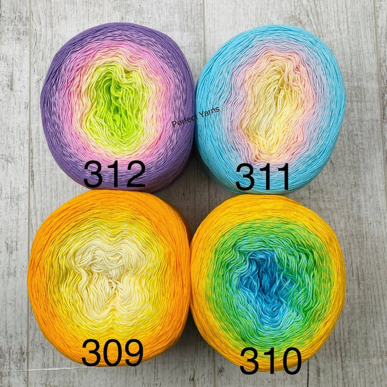 Baby Cake Yarns, Gradient yarns, YarnArt Rosegarden, 250gr, 1000mt, 8.80oz, cake yarn, craft yarn, handmade shawl, multi colored yarn image 6