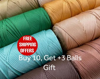 Bright Polyester macrame Crochet Bag yarn, 2mm handmade crochet knitting bag home decor yarn rope cord, 0.08 inch 6.70 oz 251 yards