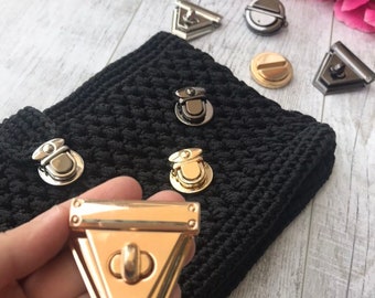 Crochet Bag Lock: Handmade Bag Accessory - Knitting, crocheting Bags supplies