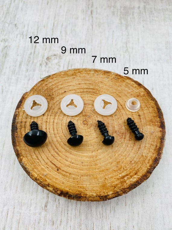 Amigurumi Eyes 10 Pairs Black Safety Eyes 5mm 7mm 9mm 12mm