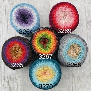 Cotton Glitter Shawl Cake Gradient Yarn, Wraps Dresses Fine Cotton Fiber, Multicolor whirl crochet knitting yarn, wrap thin fiber, 8.82 oz image 6