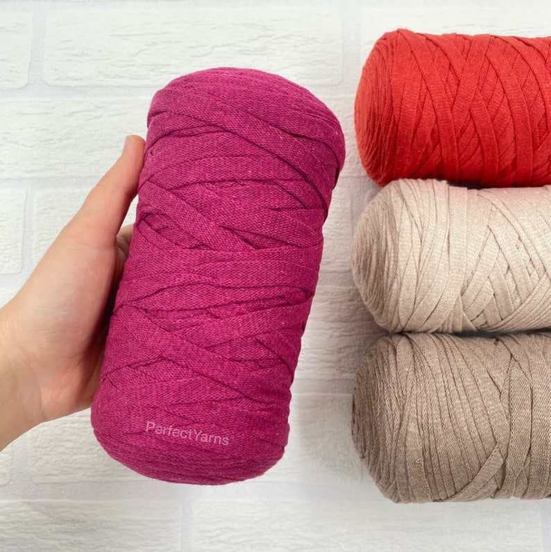 8 mm cotton ribbon yarn 8.80 oz 136 yards 250 grams 125 Etsy