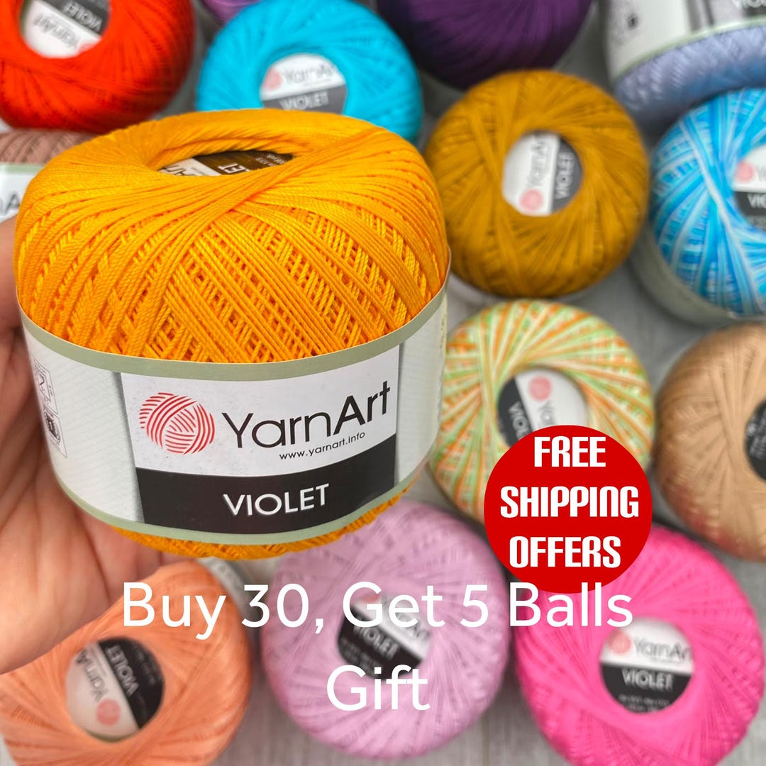 Yarnart Violet Mercerized Cotton Crochet Thread: Size 10, 282m - Etsy