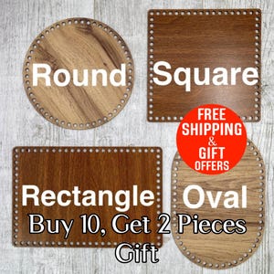 Wooden Crochet Basket Tray Base Bottom : Round Square Oval Rectangle  Base Bottom