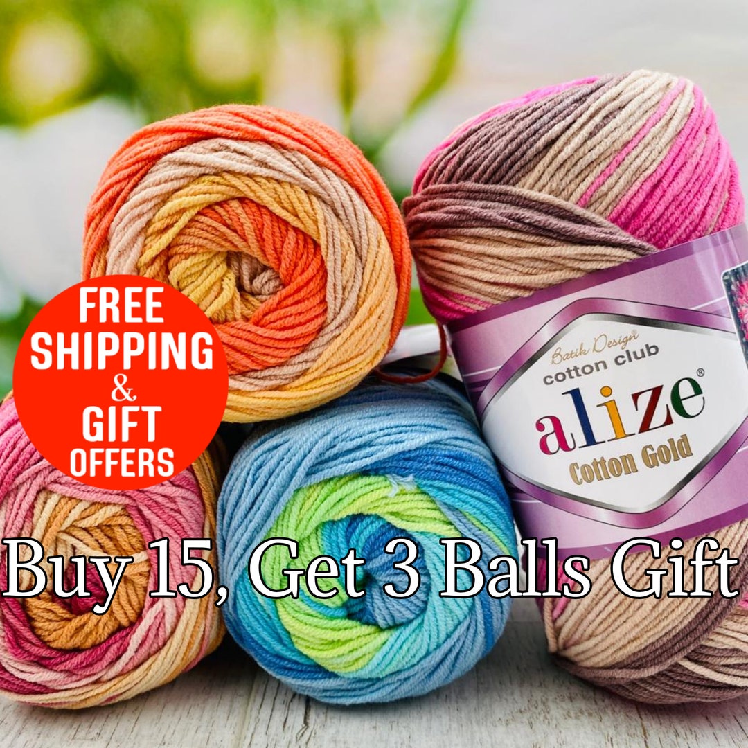 Alize Cotton Gold Batik Yarn: 55% Cotton Blend, 330 Meters - Etsy