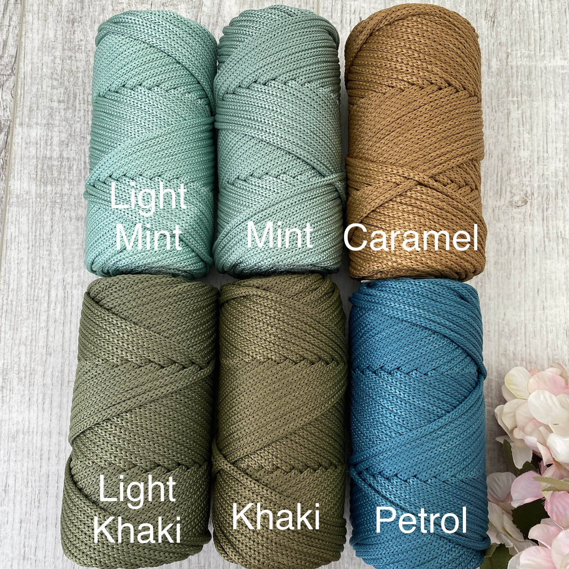 Likeecords 4mm Polyester Braided Macrame Cord 130m,Elastic Yarn for  Crocheting Bag Cord for Crafts,Plant