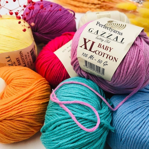 Gazzal XL Baby Cotton Thick Cotton Yarn Knitting Yarn Etsy