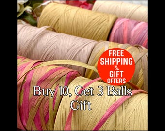 High Quality Soft Washable Raffia Yarn, Crochet rafia raphia rafya yarn, 140 gr 240mt,787 ft, craft supplies, crochet beach hat bag yarns