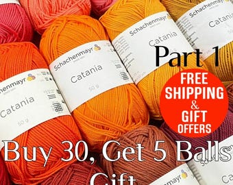 Catania Amigurumi Yarn, Schachenmayr Soft Shiny Smooth Mercerized Cotton Crochet Knitting yarn, 4 ply premium yarn, Part 1