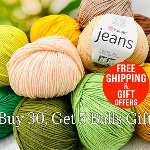 Soft Amigurumi Yarn, Cotton 4 ply yarn, Yarn art jeans yarn, amigurumi all colors Yarns, , amigurumi doll toys yarn, cotton acrylic fiber