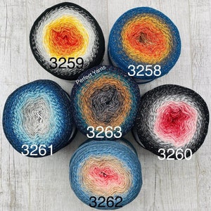 Cotton Glitter Shawl Cake Gradient Yarn, Wraps Dresses Fine Cotton Fiber, Multicolor whirl crochet knitting yarn, wrap thin fiber, 8.82 oz image 5