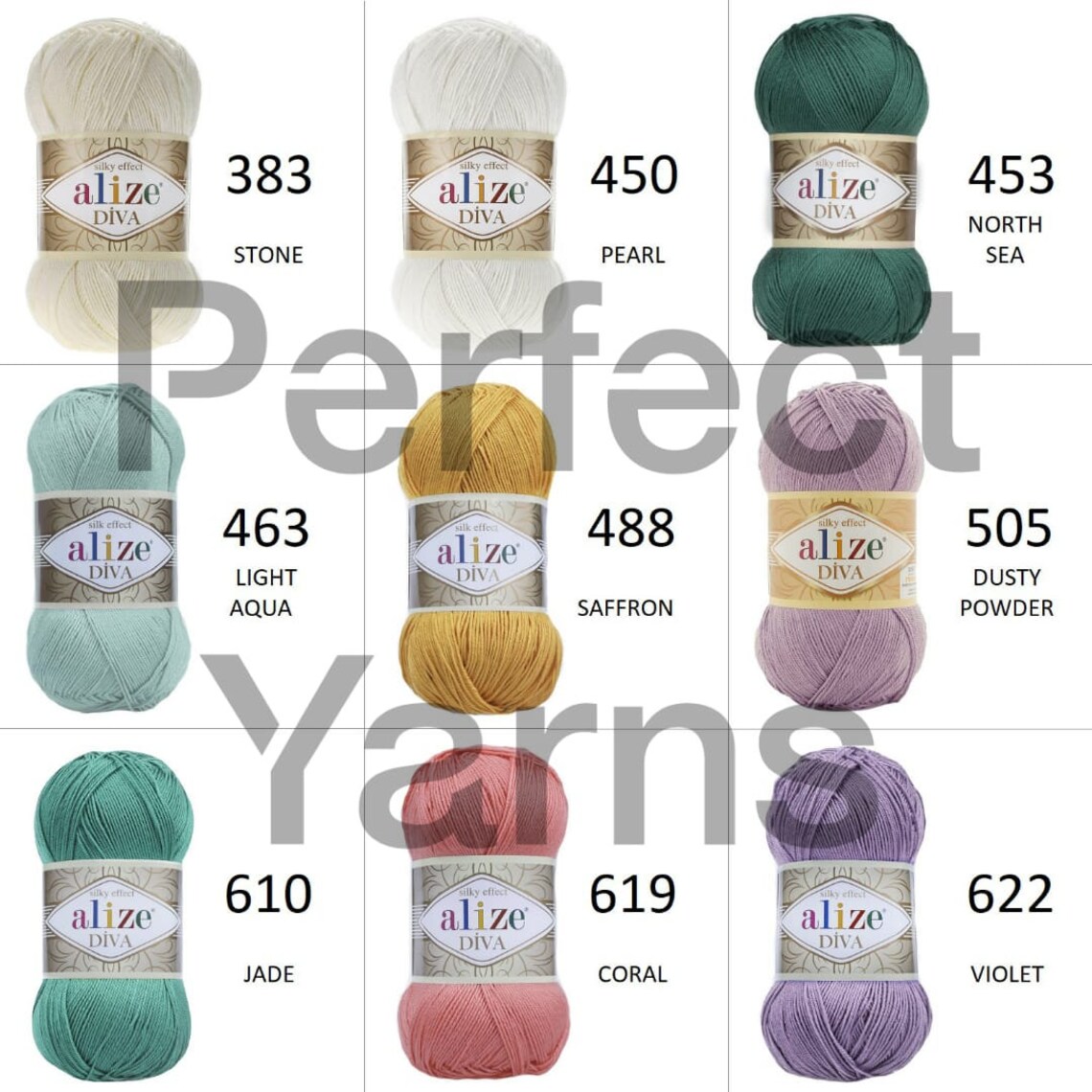 Alize Diva yarn 100% acrylic 100 grams 350 meters yarn | Etsy