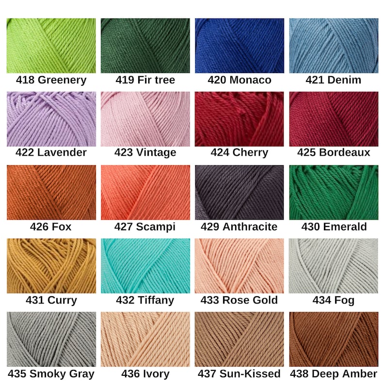 Amigurumi cotton yarns, shiny cotton yarn, shiny Amigurumi yarns, doll yarns, Catania yarns, Schachenmayr yarn, Part 1, code 100 to 304 image 8