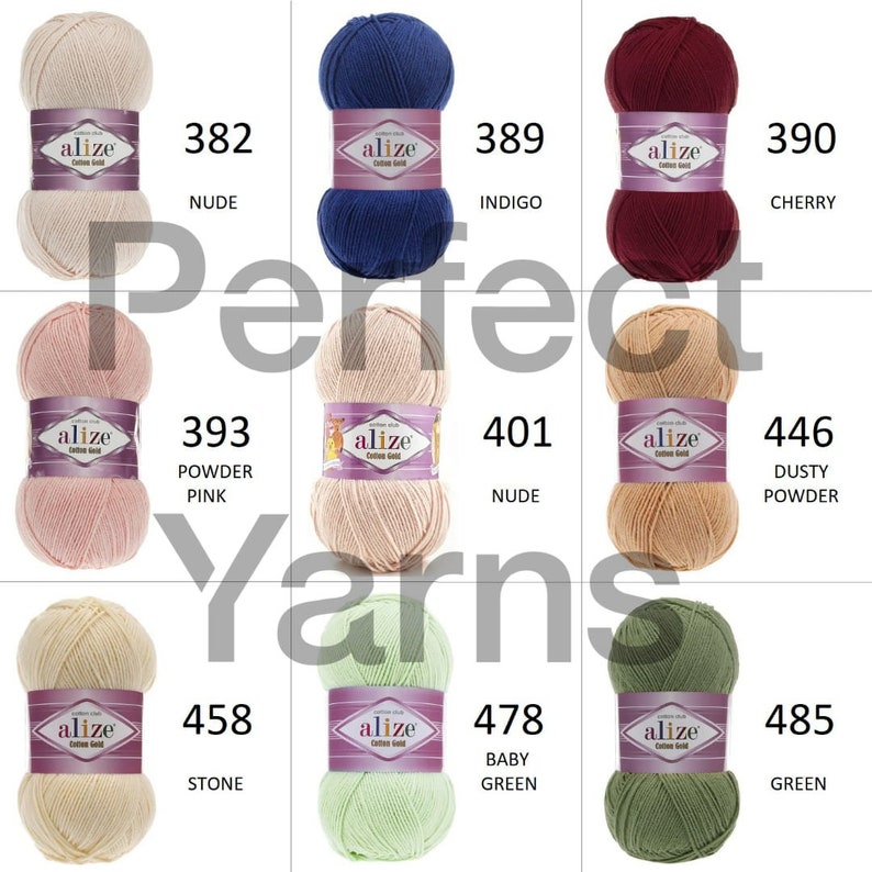 Alize Cotton Gold yarn 55% cotton 45 acrylic 100 grams 330 | Etsy