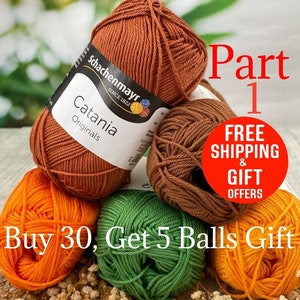 Amigurumi cotton yarns, shiny cotton yarn, shiny Amigurumi yarns, doll yarns, Catania yarns, Schachenmayr yarn, Part 1, code 100 to 304 image 1