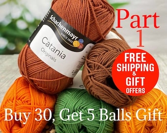 Amigurumi cotton yarns, shiny cotton yarn, shiny Amigurumi yarns, doll yarns, Catania yarns, Schachenmayr yarn, Part 1, code 100 to 304