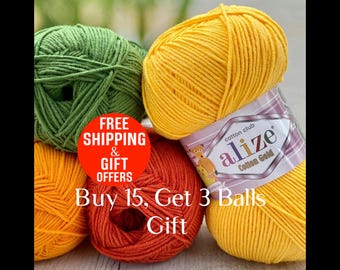 Alize Cotton Gold yarn, Ale yarn, amigurumi crochet yarn, Ale cotton gold yarn, Sport cotton amigurumi yarns, All color amigurumi yarns